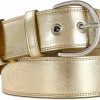 RISANTRY Women Casual Leather Gold Belt For Jeans Pants, Fashion Ladies Girls Gold Leather Waist Belt | Belts