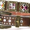 West Star Texas Genuine Leather Belt For Women & Cowboy Big Rhinestone With Engraved Buckle Country Style | Belts