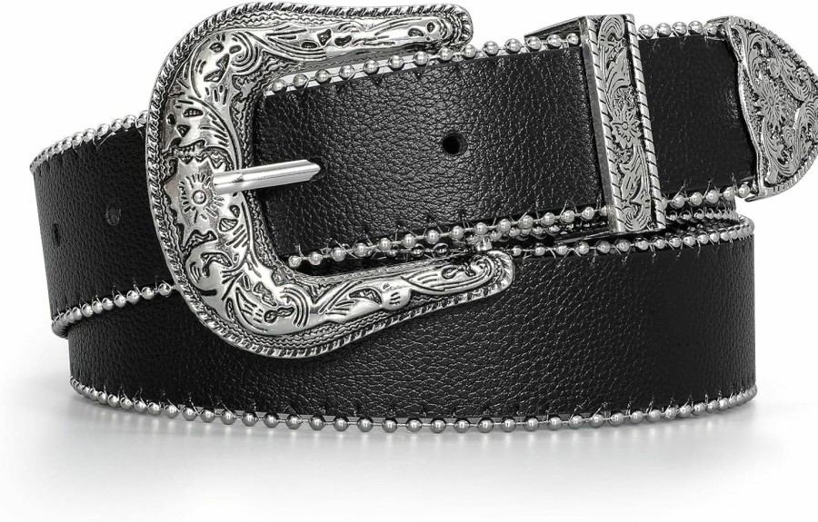 JASGOOD Jasgood Women Western Leather Belts Ladies Vintage Design Waist Belt For Pants Jeans Dresses | Belts