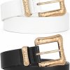 JASGOOD Jasgood Plus Size Women'S Leather Belt For Jeans Pants, Fashion Ladies Waist Belt With Gold Buckle | Belts