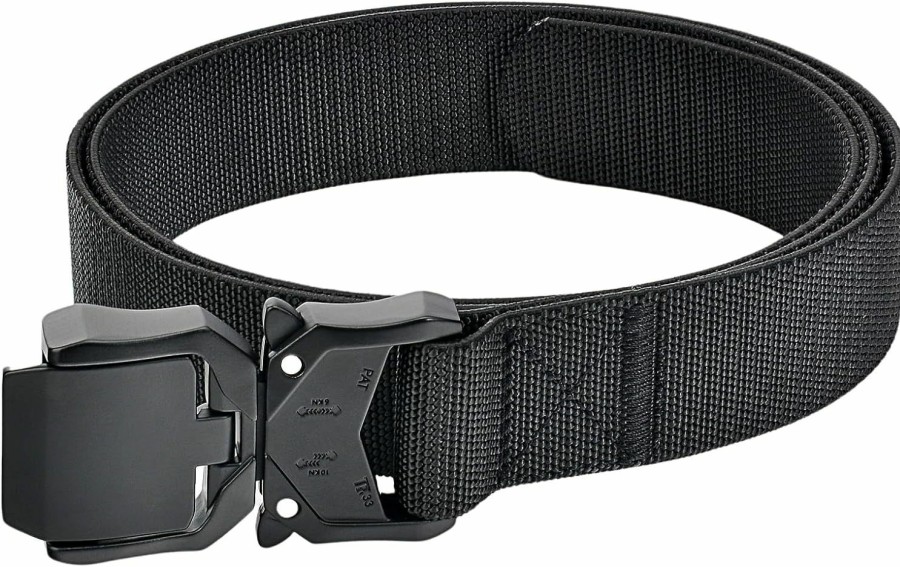 YWHCHI Tactical Belt, Military Hiking Rigger 1.3" Stretch Nylon Web Work Belt With Heavy Duty Quick Release Buckle | Belts