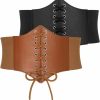 JASGOOD Jasgood Waist Corset For Women Retro Elastic Lace-Up Wide Waist Cinch Belt Pirate Waspie For Halloween Costume | Belts