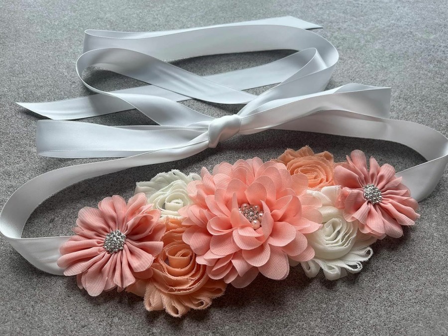 HOSINSECT Hosinsect Wedding Flowers Sash Belt Pregnancy Sash Maternity Sashes | Belts