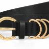 XZQTIVE Xzqtive Womens Belts For Pants Jeans Womens Black Belt Plus Size Belt For Women Gold Buckle Fashion Ladies Leather Belt | Belts