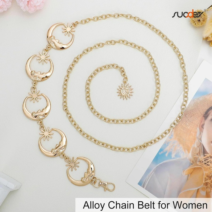 SUOSDEY Suosdey Metal Chain Belt Women Belly Waist Chain Fashion Body Link Belts | Belts