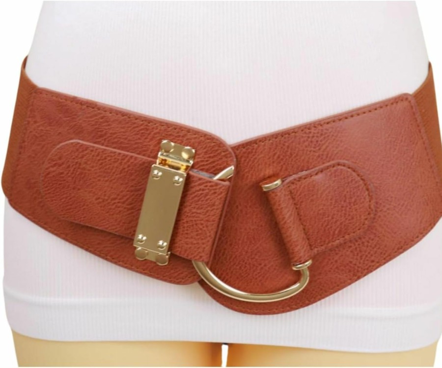 TrendyFashionJewelry Tfj Women Wide Fashion Belt Hip High Waist Gold Metal Hook Buckle Size Xs S M L Xl | Belts