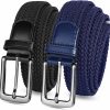 VEASAERS Golf Belts For Men Women 2/3 Pack Braided Elastic Fabric Stretch Canvas Woven Belt For Sports Hiking | Belts