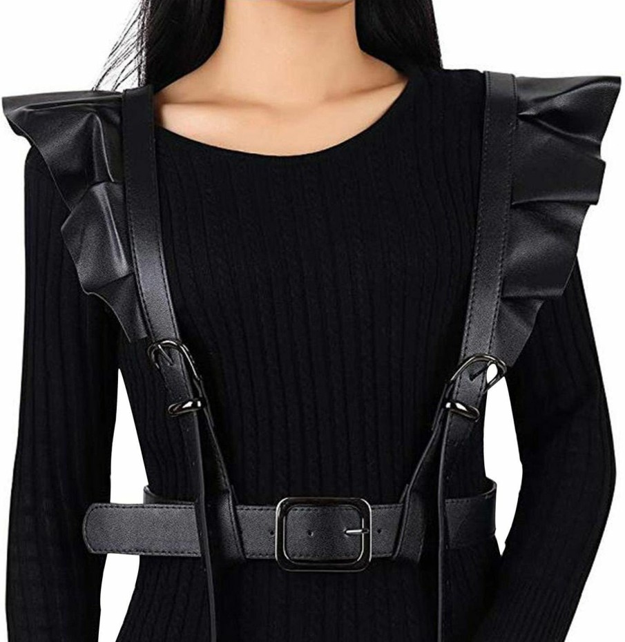 Pinwe Pinwe Women'S Punk Leather Body Harness Belt Adjustable Buckle Straps Waist Belts Chain Harajuku Suspenders(Ss25) One Size | Belts