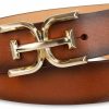 Sam Edelman Sam Edelman Women'S Casual Double-E Logo Plaque Buckle Leather Belt For Jeans And Trousers | Belts