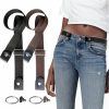 YUNDUOJIA Yunduojia No Buckle Comfortable Elastic Stretch Belts For Womens, Black Elastic Waist Adjustable Invisible Belts For Jeans Pants(2 Sets) | Belts