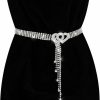 Andibro Andibro Rhinestone Belt With Heart-Shaped Buckle, Diamond Waist Belt Crystal Waist Chain Belt Waistband For Women Dresses | Belts