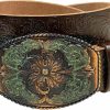 Belts.com Western Fashion Style Floral Engraved Buckle Full Grain Genuine Leather Belt 1-1/2" (38Mm) Wide - Assembled In The U.S | Belts