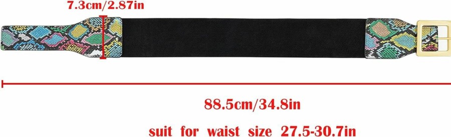 Ayliss Ayliss Snakeskin Wide Elastic Belt For Women Dress Waist Belts Pu Leather Stretchy Wide Waist Cinch Belt Waistband Costume | Belts