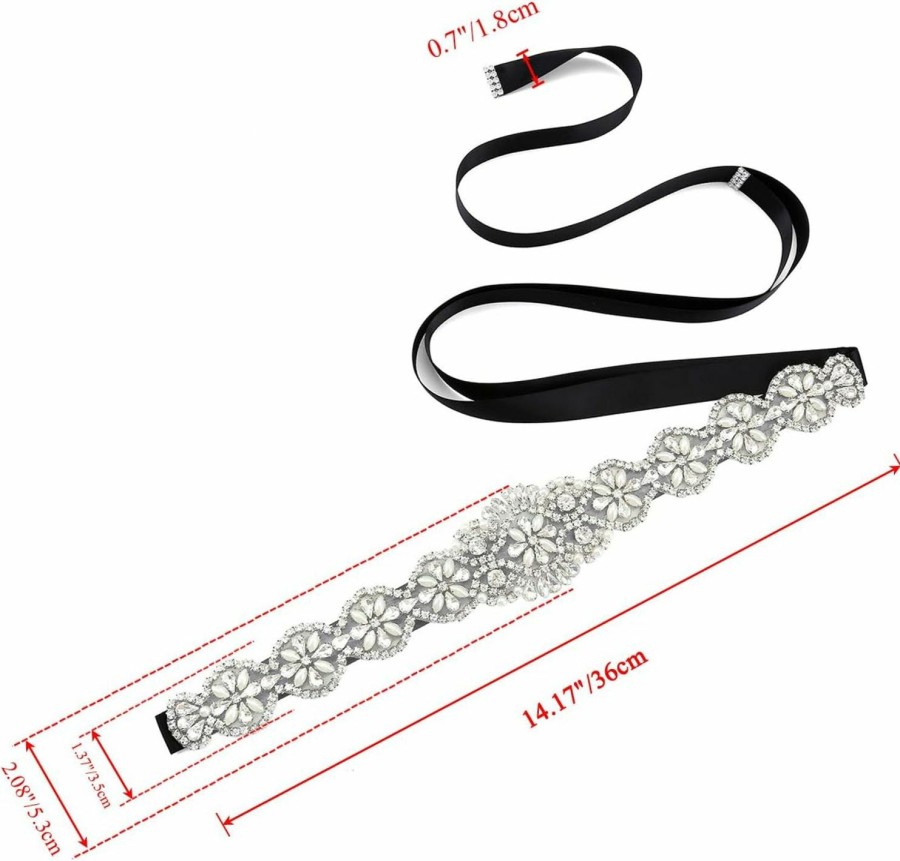 CHIC DIARY Chic Diary Women Bridal Belt Wedding Belts Sashes Rhinestone Crystal Beads Belt For Bridal Gowns | Belts