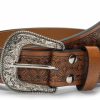 NociHah Nocihah Adjustable Vintage Western-Belts For Women Men Engraved Floral Metal Buckle-Belts Cowboy-Cowgirl-Belt Waist 28\"-38\" | Belts