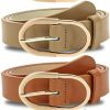 AHONEY Ahoney 4 Pack Leather Belt For Women Belts For Jeans Pants Waist Belt For Women'S Fashion Ladies Girls Dress Brown Black Belt With Gold Buckle Correa De Mujer | Belts