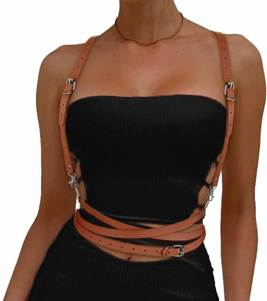 BODIY Bodiy Women Fashion Harness Plus Size Harness Belt Punk Loop Waist Belt Rave Rock Leather Belts For Women | Belts