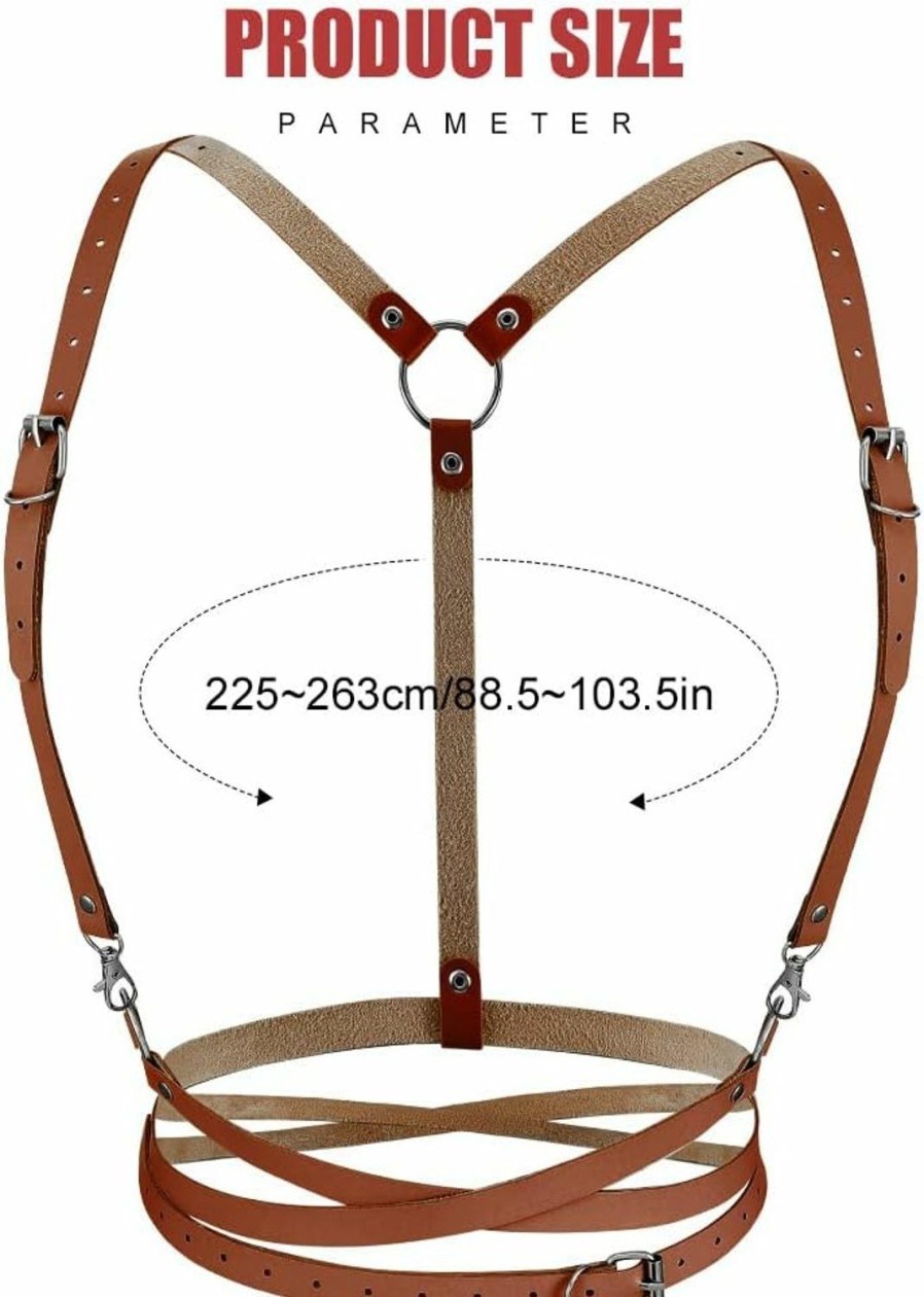 BODIY Bodiy Women Fashion Harness Plus Size Harness Belt Punk Loop Waist Belt Rave Rock Leather Belts For Women | Belts