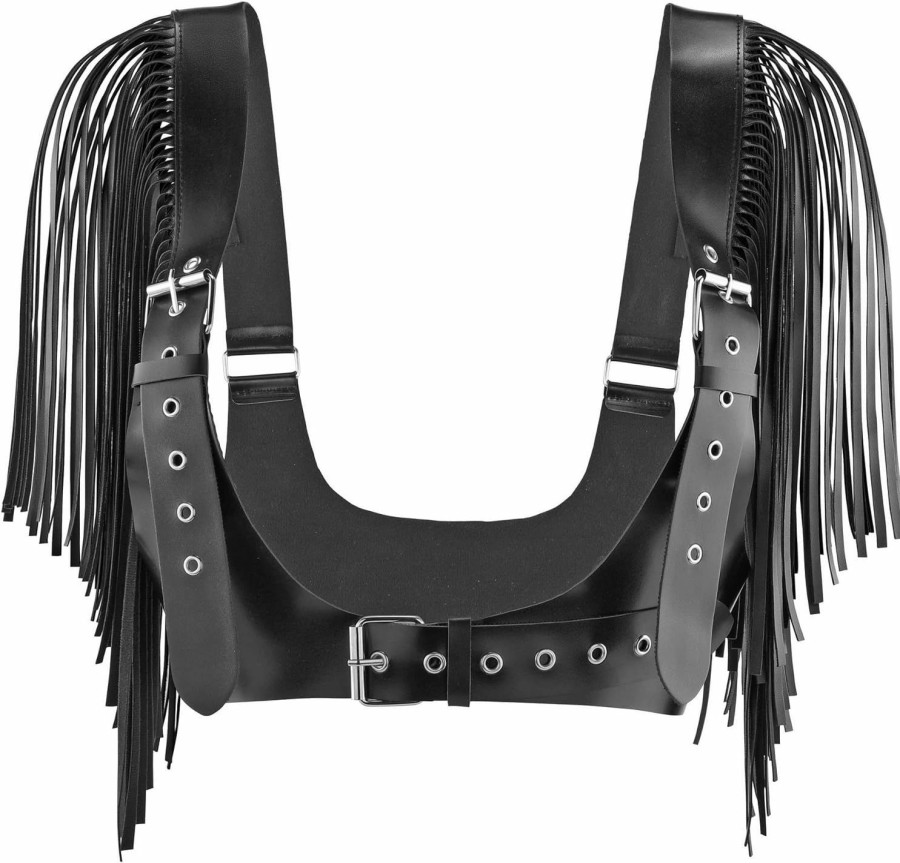 Ayliss Ayliss Women Gothic Corsets Punk Waist Belt Vest Exotic Pu Leather Fringe Steampunk Underbust Corset Dress Belt Costume | Belts