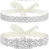 Sintege Sintege 3 Pcs Rhinestone Wedding Dress Belts Crystal Bridal Sash Belts Diamond Ribbon Belts For Women Bridal Bridesmaid | Belts