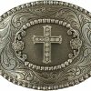 Nocona Boots Nocona Women'S Rhinestone Cross Belt Buckle Silver One Size | Belts