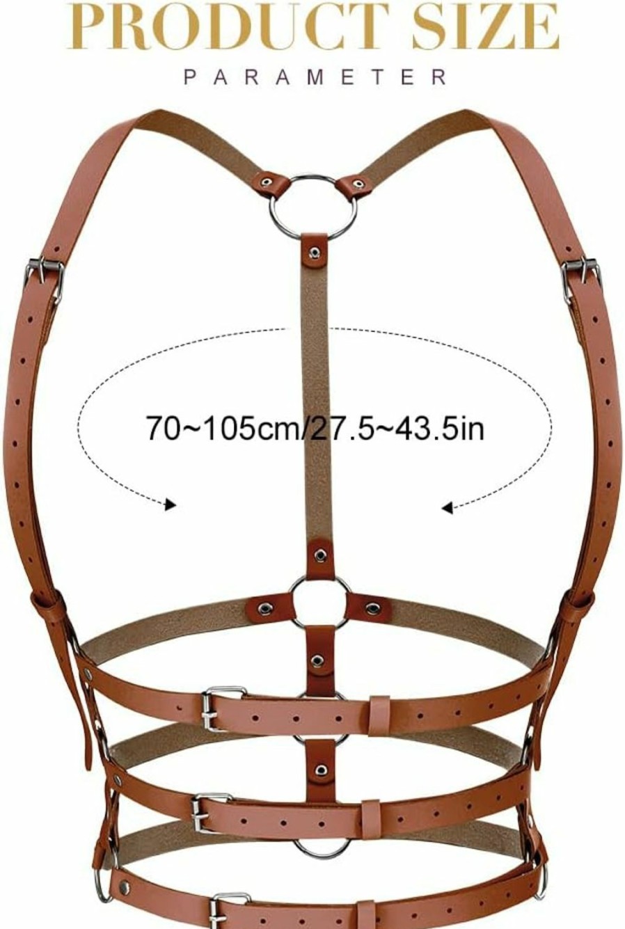 BODIY Bodiy Plus Size Harness Punk Leather Harness Belts Women Fashion Rave Body Harness | Belts