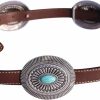 Wonderent Western Turquoise Metal Concho Leather Belt No.9 | Belts