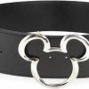 Buckle-Down Buckle-Down Women'S Disney, Mickey Ears Silver Cast, Black Vegan Leather Belt | Belts