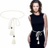 KALIONE Kalione Women'S Braided Knotted Waist Belt, Thin Knotted Waist Dress Belt Trendy Boho Rope Waistband With Tassel Fringe Wrap Cloth Decorative Chain Tie Belts For Women Girls Dresses Skirt Pants | Belts