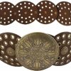 Floerns Floerns Women'S Metal Hollow Out Wide Disc Belt Cowboy Western Vintage Buckle Belt | Belts