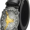 CXQRR Cowgirl Cowboy Pu Leather Belt For Women Men Western Belts For Adult Jeans | Belts