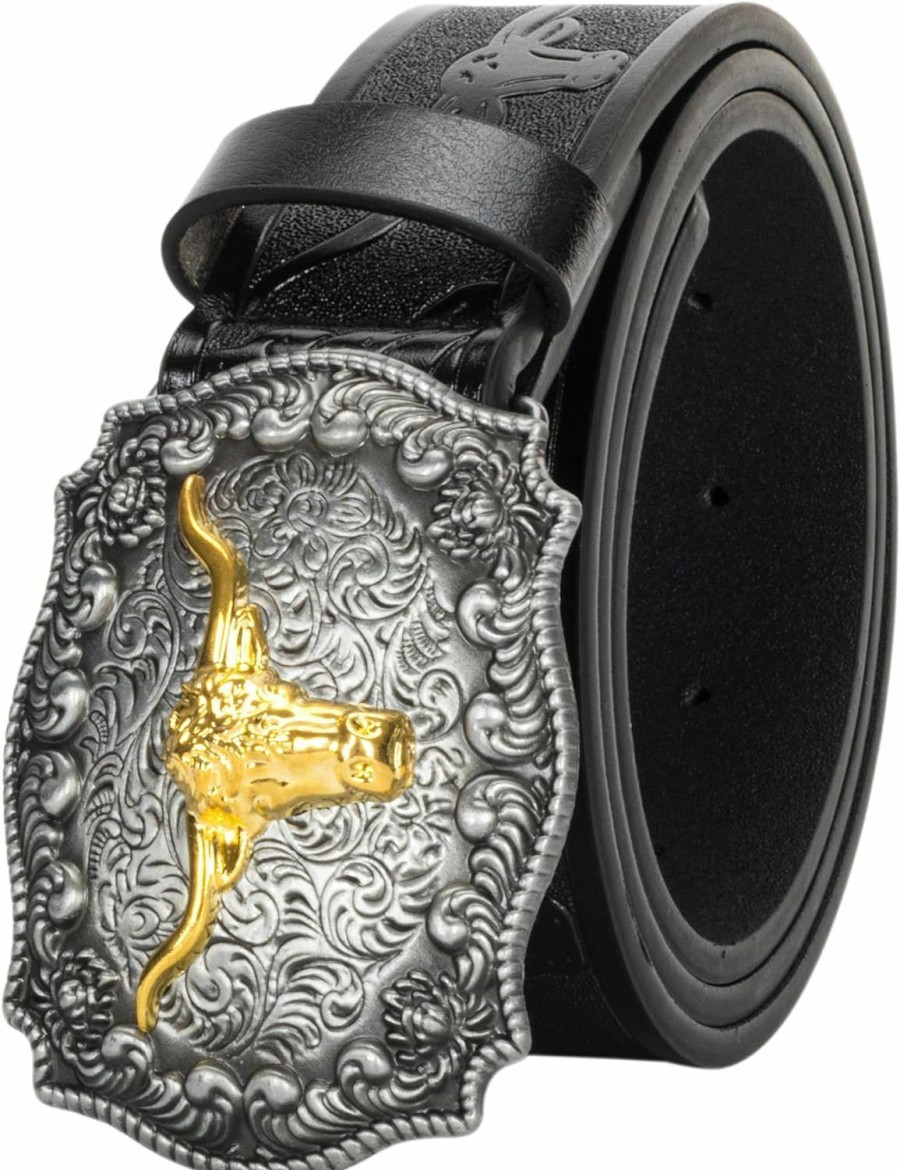 CXQRR Cowgirl Cowboy Pu Leather Belt For Women Men Western Belts For Adult Jeans | Belts