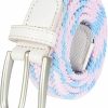 univo s Univo Colors Multicolor Braided Elastic Stretch Oval Pin Buckle Leather Loop End Tip For Women Girls Child Junior Men | Belts