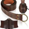 Jiuguva Jiuguva Women'S Renaissance Corset Waist Belt Medieval Viking Belt Medieval Leather Belt Pouch Costume Accessories | Belts