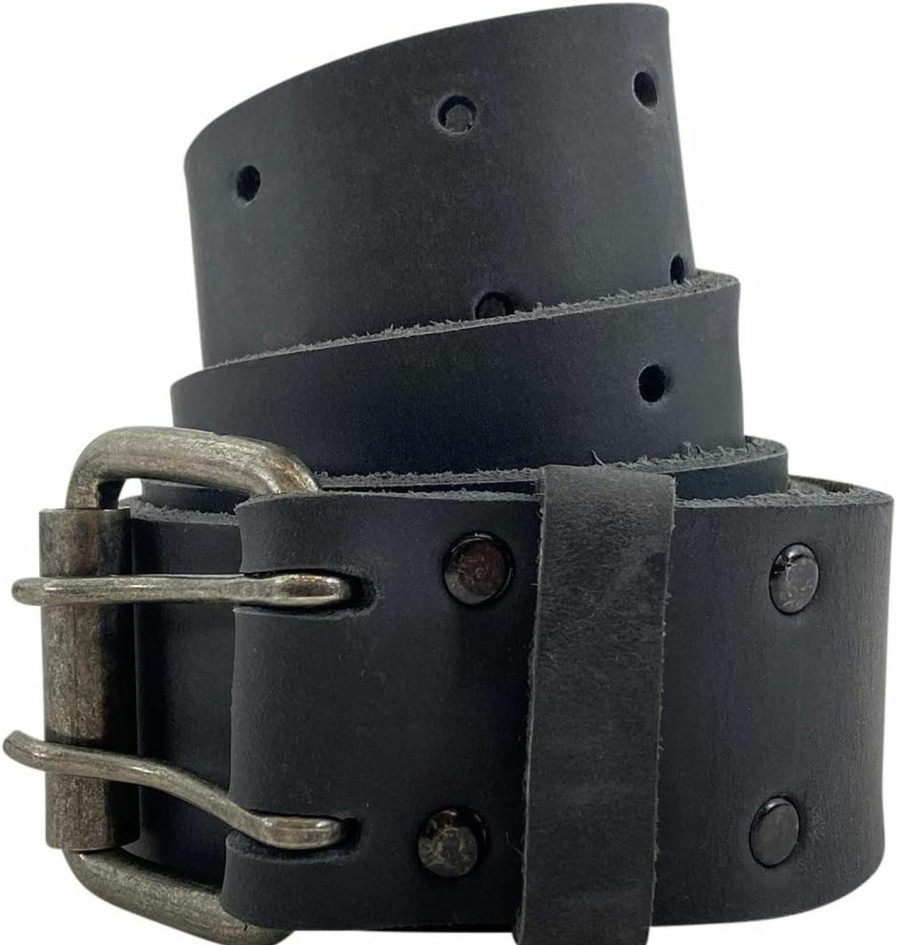 Hide & Drink Hide & Drink, Rustic Reinforced Leather Belt/Rustic Double Prong Buckle, (1.5 In.) Wide Handmade Includes 101 Year Warranty | Belts