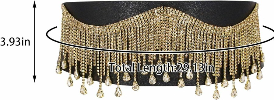 jascaela Jascaela Women'S Sparkle Rhinestonel Chain Belt Glitter Waist Belt For Wedding Dress Formal Dress | Belts