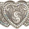 Nocona Belt Co. Nocona Women'S Triple Hearts Belt Buckle, Silver, Os | Belts