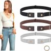 SUOSDEY Suosdey 3 Pieces No Buckle Belts Women Belt, Buckle Free Invisible Elastic Belt For Jeans Pants | Belts