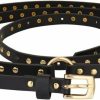 Ayliss Ayliss Women Punk Leather Belt Skinny Studded Thin Waist Belt Casual Rivet Jean Pants Rock Metal Belts | Belts