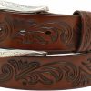 ARIAT Ariat Ladies Belt, Brown With Floral Embossing, Interchangeable Buckle, Sizes S-Xl | Belts