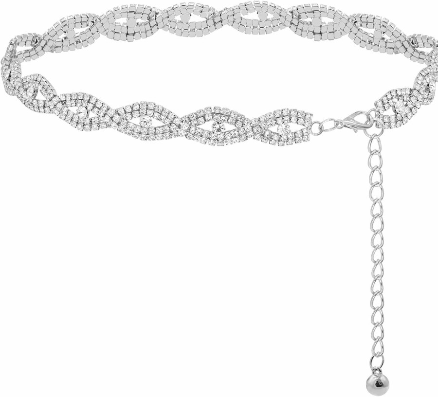 BAOKELAN Chain Belt For Women Rhinestone Waist Chain Belts Shiny Crystal Chain Belts For Bridal Dresses | Belts