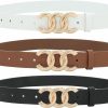 Earnda Earnda 2 Pack Women Belts For Jeans Dresses Fashion Gold Buckle Ladies Waist Belt Faux Leather Size Up To 41 Inch | Belts