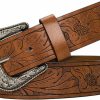 Mealah Mealah Women-Leather-Belts Vintage Western-Belt With Carved Buckle Waist-Belt For Jeans Dresses | Belts