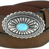 ARIAT Ariat Women'S Basic Brown Strap Tirqouise Buckle Belt | Belts