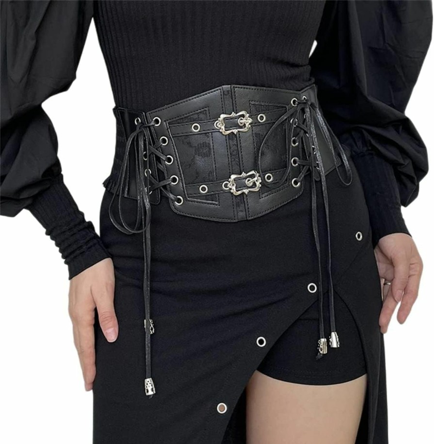 Sup-Coente Sup-Coente Goth Waist Corset Belt For Women Gothic Punk Alt Emo Fashion | Belts