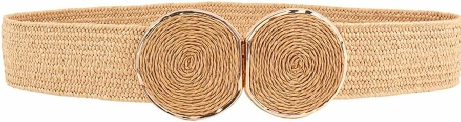 ALAIX Alaix Straw Woven Elastic Belt For Women Wide Stretch Waistband For Dress Boho Summer Dress Belts | Belts