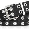 XZQTIVE Xzqtive Double Grommet Canvas Web Belt For Women Men Punk Nylon Belt Jeans 2 Hole Belts Halloween | Belts