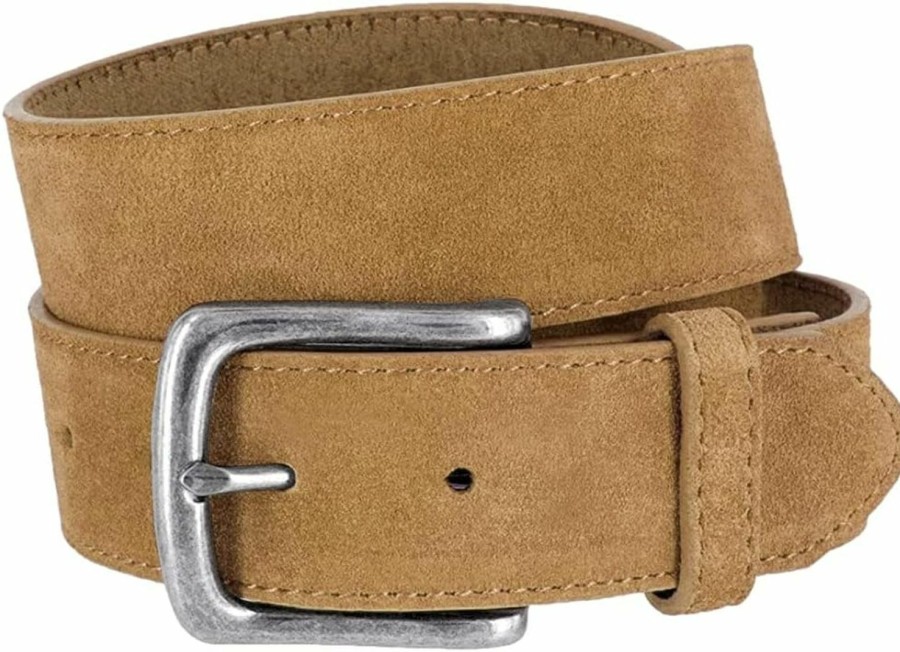 Belts.com Rounded Edge Buckle Casual Jean Suede Leather Belt 1 1/2" Wide For Women | Belts