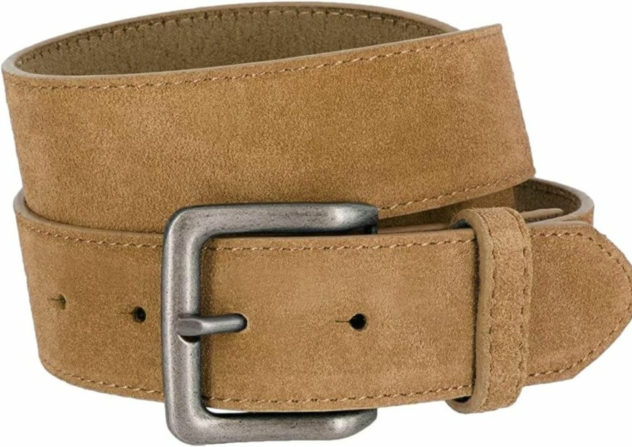 Belts.com Square Buckle Casual Jean Suede Leather Belt 1 1/2" Wide | Belts