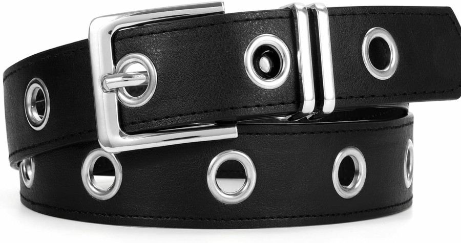 VONMELLI Vonmelli Women Punk Rock Belt For Jeans Dresses Grommet Waist Belt With Chain Hip-Hop Style | Belts